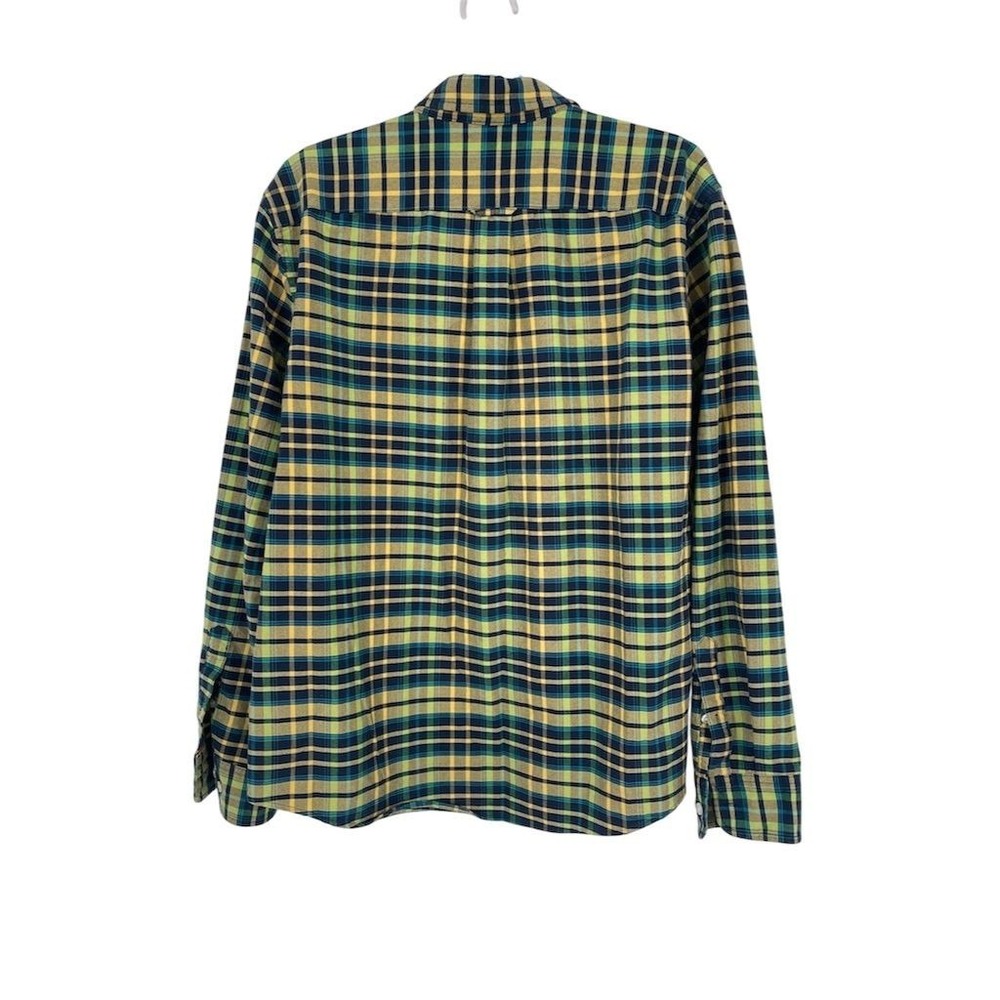 LL Bean Signature Men's Plaid Button-Down Shirt Size‎ L Yellow Multicolor - Picture 7 of 10